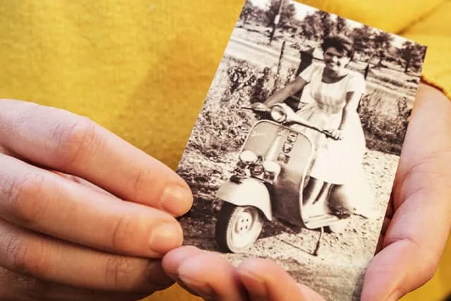 A family photograph held during a local story